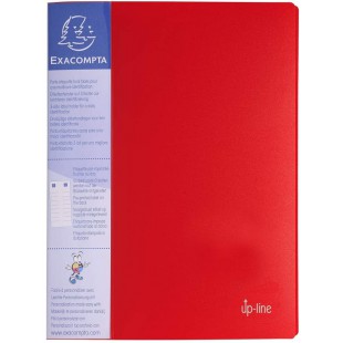 Exacompta 88405E Porte-vues personalisable rigide Kreacover Up line A4 avec porte etiquettes sur 3 Faces 80 vues Rouge