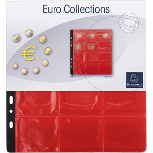 Exacompta - Ref. 96001E - 1 sachet de 3 recharges Numismatiques de 12 cases cristal pour 36 pieces de monnaie jusqu'a  50mm de d