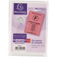 Exacompta 5391E Etuis pour Permis de Conduire Europeen Format en Polypro, Cristal,