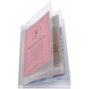 Exacompta 5396E Paquet de 10 Etuis 4 volets multi-cartes format en polypro 8,8 x 13,8 cm Cristal