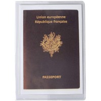 Exacompta 5399E Paquet de 10 Etuis 2 volets pour passeport format en polypro 9 x 12,5 cm Cristal