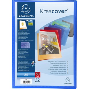 Lot de 12 : Exacompta Proteges documents personnalisable PP Kreacover 80 vues Assortis