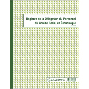 Exacompta 6625E Registre de la delegation du personnel du CSE (Comite Social Economique) 30 pages 32 x 24 cm.