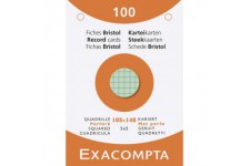 EXACOMPTA 13659E etui refermable de 100 fiches 10,5 x 14,8 cm quadrillees 5x5 perforees couleurs assorties ( 25 vertes 25 jaunes