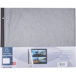 Exacompta - Ref. 16810E - 1 Sachet de 10 Recharges pour album a  vis pages noires au format 37x29 cm - avec vis d'extensions et 