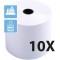 Lot de 10 : Exacompta - Ref. 40592E - bobines pour machine a calculer et caisse 57x70 mm - 1 pli offset extra-blanc 60g/m2 - Jet