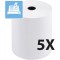 Lot de 5 : Exacompta - Ref. 43706E - bobines pour tickets de caisse 80x80 mm - 1 pli thermique 55g/m2 sans BPA. - Metrage (+ ou 