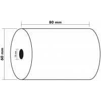 Lot de 10 : Exacompta - Ref. 43824E - bobines pour balance 80x60mm - 1 pli thermique 55g/m2 sans Phenol. - Blanc - Metrage (+ o
