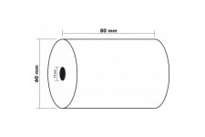 Lot de 10 : Exacompta - Ref. 43824E - bobines pour balance 80x60mm - 1 pli thermique 55g/m2 sans Phenol. - Blanc - Metrage (+ o