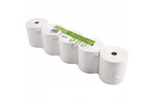 Lot de 5 : Exacompta - Ref. 43828E - bobines pour caisse 80x80mm - 1 pli thermique 55g/m2 sans Phenol. - Blanc - Metrage (+ ou