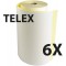 Lot de 6 : Exacompta - Ref. 52122E - bobines Telex 210x120 mm- 2 plis chimique autocopiant 57g/m2. - Metrage (+ ou - 2m) : 70 m
