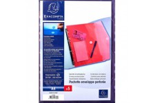 Exacompta - Ref. 57380E - Sachet de 5 pochettes-enveloppes perforees polypropylene - fermeture velcro - A4 - Couleurs assorties