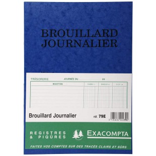 Exacompta 79E Brouillard Journalier pique 27 x 19,5 cm 40 pages format Vertical/110 g/m² - Coloris aleatoire