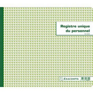 Exacompta - Ref. 6620E - 1 Piqure 27x32cm - Registre unique du personnel (salaries et stagiaires) - 56 pages