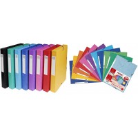 Lot de 8 : Exacompta - boites de classement Exabox en carte lustree avec elastique 25x33 cm dos de 40 mm