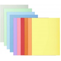 Exacompta - Ref. 330100E - Paquet 10 chemises rigides SUPER 210 g/m2 aux couleurs pastel - chemises certifiees PEFC - dimensions