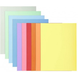 Exacompta - Ref. 330100E - Paquet 10 chemises rigides SUPER 210 g/m2 aux couleurs pastel - chemises certifiees PEFC - dimensions