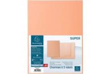 Exacompta - Ref. 332002E - Paquet de 50 chemises rigides avec 2 rabats SUPER 210 g/m² - couleurs pastel - chemises certifiees PE