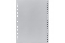 Exacompta - Ref 1720B - Intercalaires en polypropylene gris - 20 touches imprimees - alphabet allemand - adapte pour un classeme