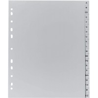 Exacompta - Ref 1920B - Intercalaires en polypropylene gris - 20 touches imprimees - alphabet allemand - adapte pour un classeme