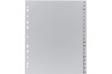 Exacompta - Ref 1920B - Intercalaires en polypropylene gris - 20 touches imprimees - alphabet allemand - adapte pour un classeme