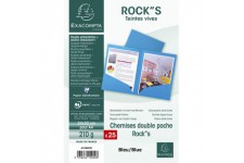 Exacompta - Ref. 415002E - Paquet de 25 chemises double poche ROCK''S 210 g/m² - couleurs vives - chemises certifiee