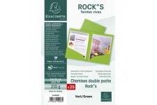 Exacompta - Ref. 415003E - Paquet de 25 chemises double poche ROCK''S 210 g/m² - couleurs vives - chemises certifiees PEFCâ„¢ - 