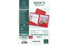 Exacompta - Ref. 415005E - Paquet de 25 chemises double poche ROCK''S 210 g/m² - couleurs vives - chemises certifiees PEFCâ„¢ - 