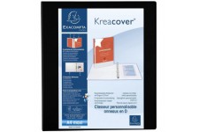 Classeur 4 anneaux en d 40mm remborde 3 pochettes exterieures krea cover - a4 maxi