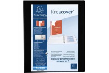 Exacompta - ref. 51846NE - 1 Classeur opaque rigide personnalisable 3 poches - 4 anneaux en D de 25 mm - Dos 47 mm - Dimensions 