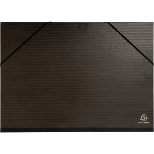 Exacompta - Ref. 548000E - 1 Carton a dessin kraft noir vernis avec elastiques 32x45 cm - Pour format A3 - Noir