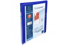 Exacompta - ref. 51840BE - 1 Classeur opaque rigide personnalisable 3 poches - 4 anneaux en D de 15 mm - Dos 38 mm - Dimensions 