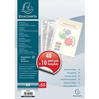 EXACOMPTA Lot promo - Sachet de 40 + 10 pochettes perforees en polypropylene lisse - A4