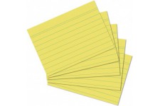 Exacompta 10820SE Paquet de 100 Fiches Bristol sous film 7, 4 x 10, 5 cm ligne Non perforees Jaune