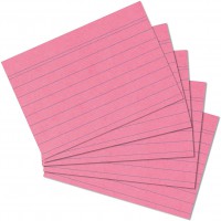 Exacompta 10830SE Paquet de 100 Fiches Bristol sous film 7, 4 x 10, 5 cm ligne Non perforees Rose