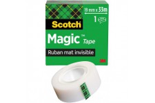 Scotch Magic Ruban Adhesif Invisible - 1 Rouleau - 19mm x 33m - Ruban Adhesif a  Usage General pour la Reparation, l'Etiquetage 