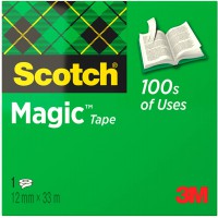 SCOTCH - 3M Scotch Ruban adhesif Magic 810, invisible, 12 mm x 33 m, diametre du mandrin: 25 mm (112