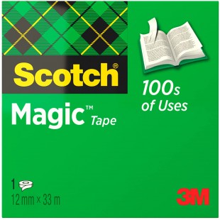 SCOTCH - 3M Scotch Ruban adhesif Magic 810, invisible, 12 mm x 33 m, diametre du mandrin: 25 mm (112