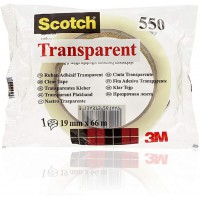 3M 41115 Ruban Adhesif Scotch Transparent Resistant 19 mm x 66 m Blanc