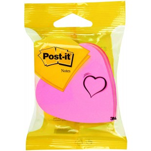 Post-it - L1032 - Note fantaisie - Forme coeur - 225 feuilles - Rose