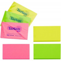 Lot de 6 : Post-it blocs de Post-it Tartan 100 feuilles 127 x 76 mm (Couleurs fluo)