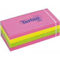 Tartan 12 x bloc-notes repositionnable, 38 x 51 mm, Neon,