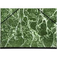 EXACOMPTA 635E Carton a  dessin papier marbre verni avec elastiques 37x52 cm - Pour format 1/2 raisin Vert