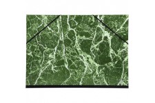 EXACOMPTA 635E Carton a  dessin papier marbre verni avec elastiques 37x52 cm - Pour format 1/2 raisin Vert