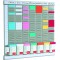 Nobo - Kit Planning Hebdomadaire Mural a  Fiches T, 7 Colonnes & 24 Fentes, Indice 2, Fiches T Multicolores & Index Inclus, 2911