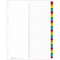 AVERY - Intercalaires en carte a  31 touches numeriques (1 - 31) en couleurs assorties, Format A4