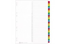 AVERY - Intercalaires en carte a  31 touches numeriques (1 - 31) en couleurs assorties, Format A4