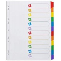 AVERY - Intercalaires en carte a  12 touches neutres en couleurs assorties, Format A4