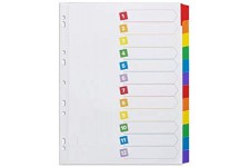 AVERY - Intercalaires en carte a  12 touches neutres en couleurs assorties, Format A4