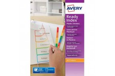 AVERY - Intercalaires ReadyIndex a  6 touches numeriques (1-6) en couleurs assorties, Page de sommaire personnalisable et imprim